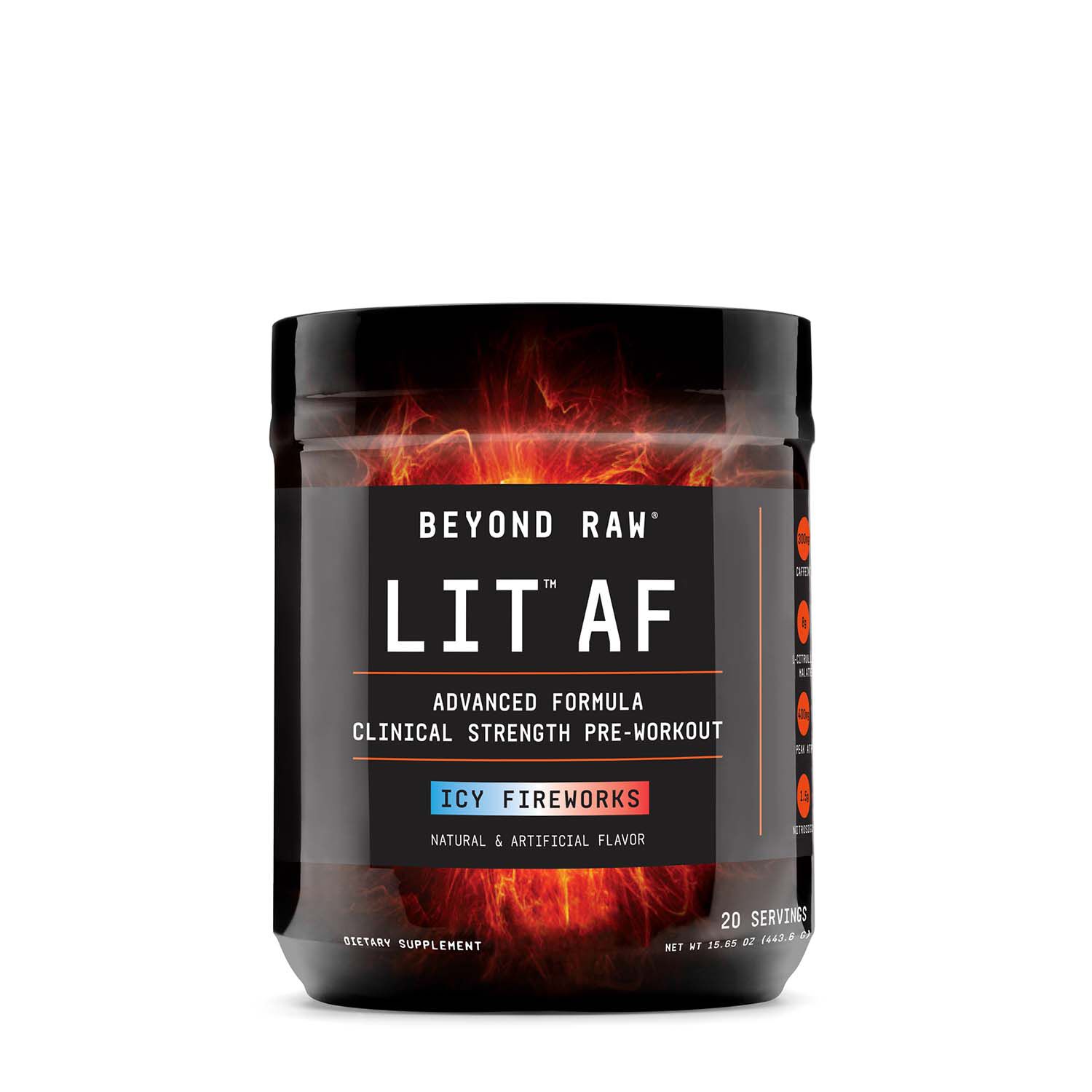 LIT AF&trade; Pre-Workout - Icy Fireworks&nbsp;&#40;20 Servings&#41; Icy Fireworks | GNC